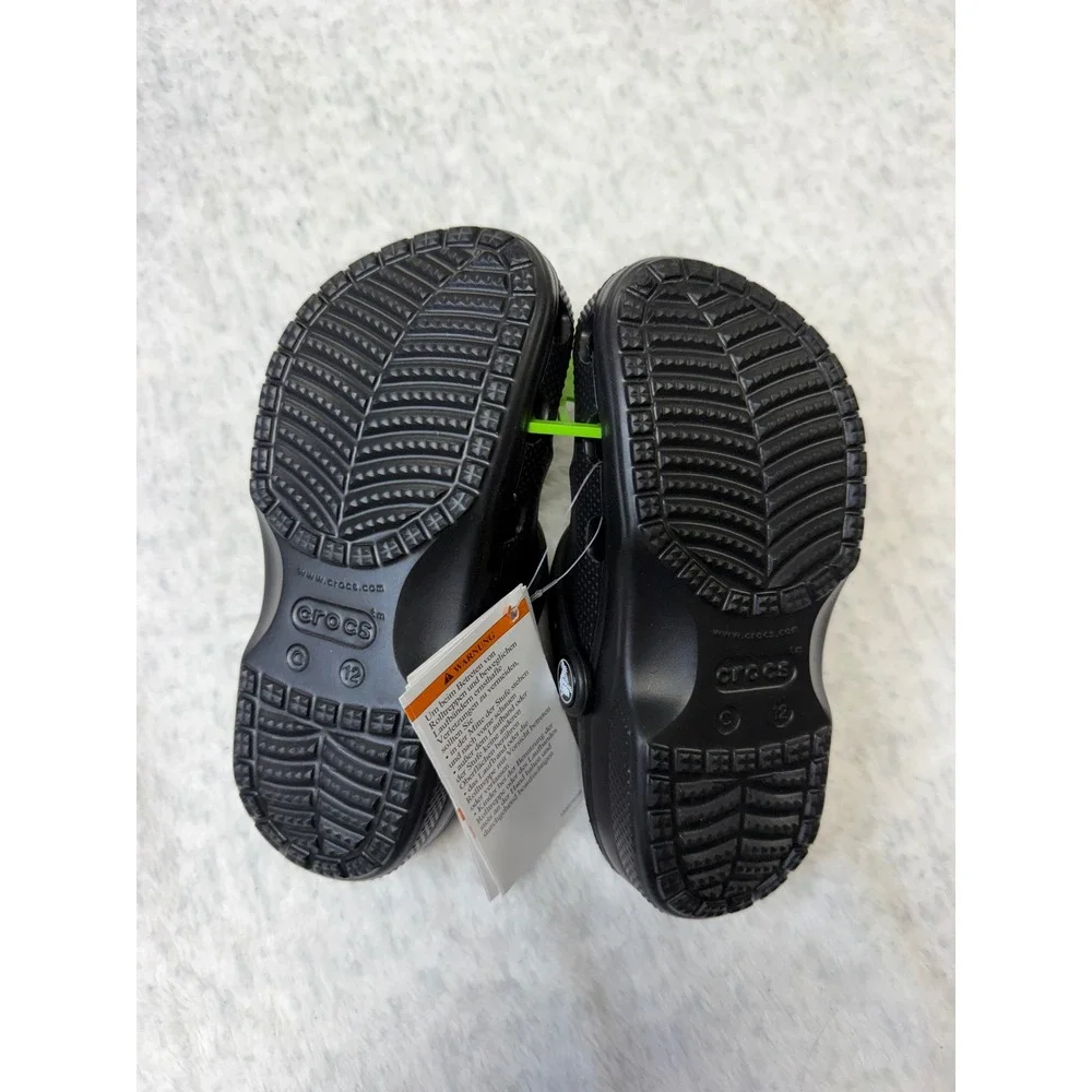 Crocs Baya Clog K Kids Black Slip On Water Friendly Sandals 207013-001 Size C12